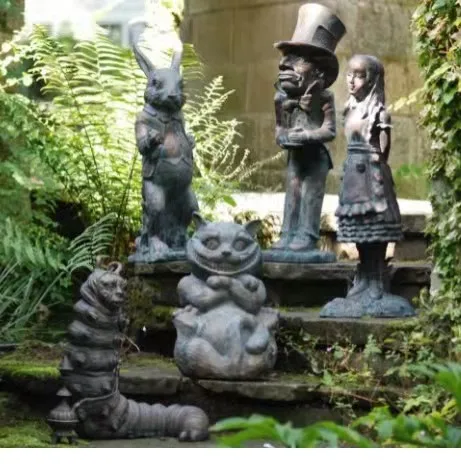 

Alice In Wonderland Garden Decorations Yard Fairy Resin Alice White Rabbit Mad Hatter Cheshire Cat Figurine Garden Statue 2023