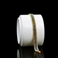 diwenfu 18k gold 18 5cm emerald bracelets for women genuine 925 sterling silver red topaz gemstone pulseira feminina jewelry