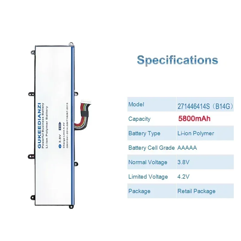 Сменные аккумуляторы большой емкости 5800 мАч для B14G 271446414 S 12-контактный 12-линейный