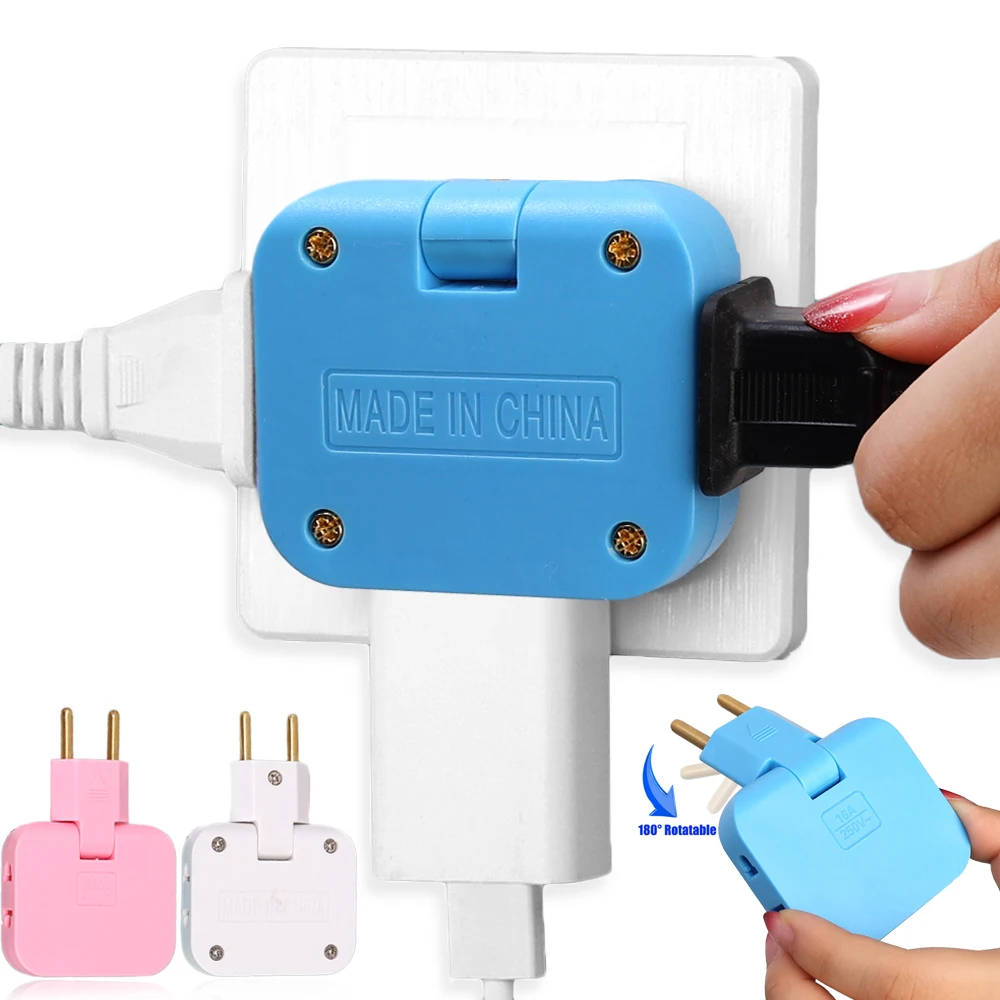 3 In 1 European Travel Power Converter Plug Adaptor 180° Rotatable EU Electrical Socket for Apple IPhone Samsung Xiaomi Adapter