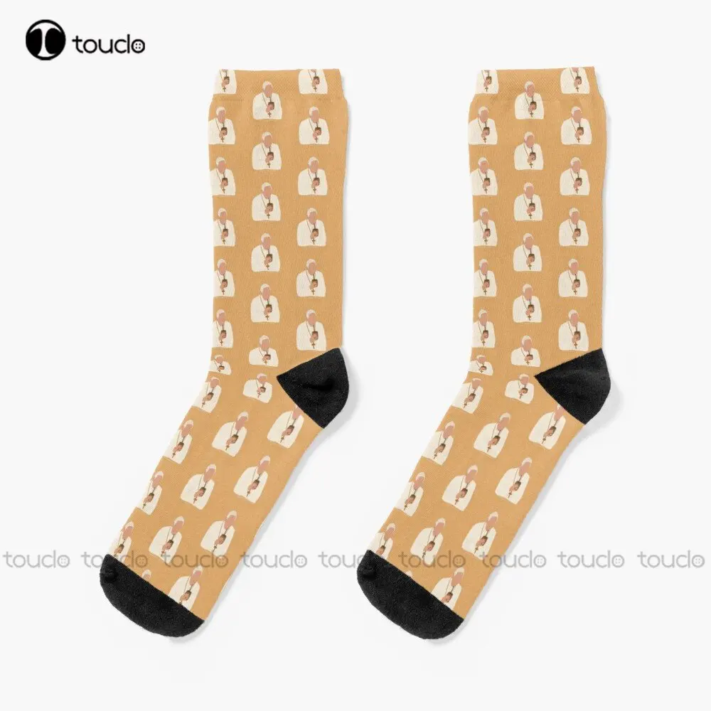 

Pope Francis Socks Men'S Athletic Socks Personalized Custom Unisex Adult Teen Youth Socks 360° Digital Printing Streetwear Funny