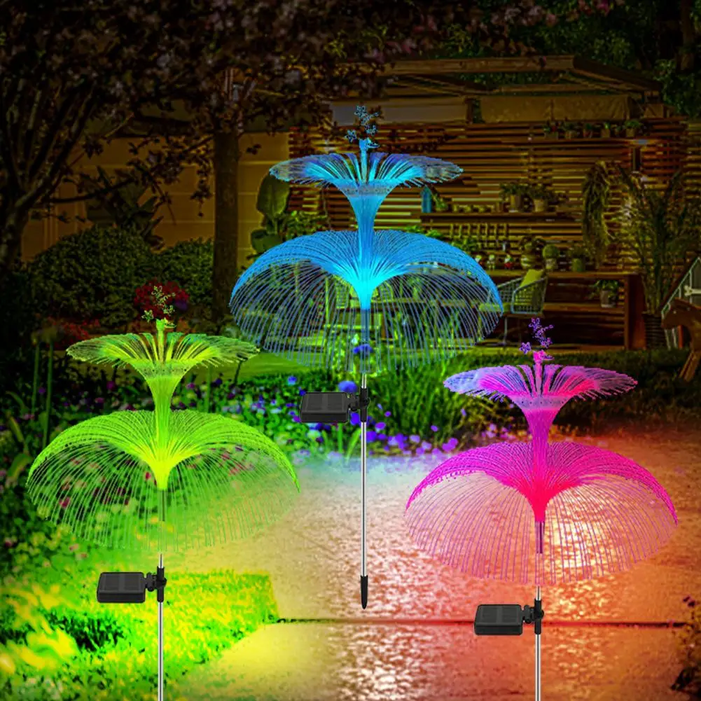 

3pcs New Upgraded Solar Jellyfish Light Waterproof Colored Changing Solar Flowers Garden Lights for Pathway Patio Yard Walkway