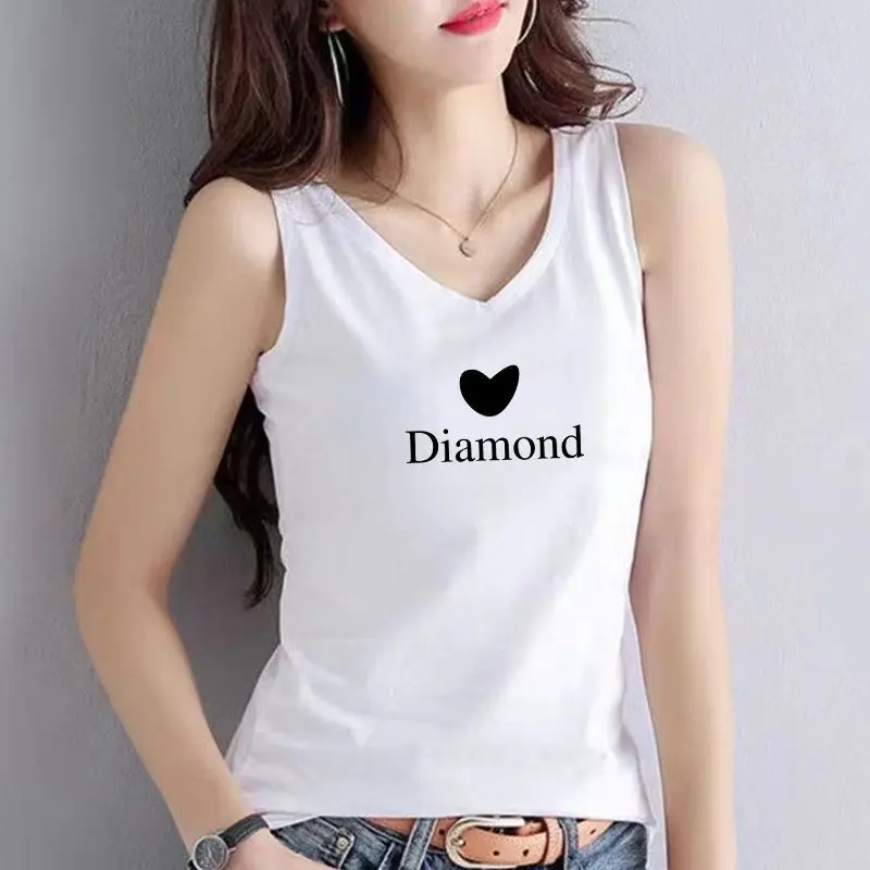 Beautiful to 95% Cotton Vest Women Inner wear New Spring and Summer Sexy Sling Sports All-Match Loose Sleeveless Top