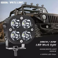 3 inch led work light bar 12v 24v for car yellow fog lamp 4x4 off road motorcycle tractors driving lights white square spotlight