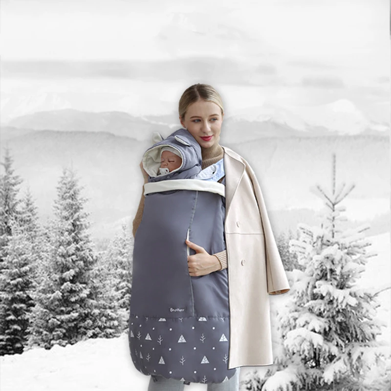 Brand New Thicken Warm Wrap Sling Baby  Outdoor Windproof Baby Backpack Blanket  Cloak Funtional Winter Cover Hot