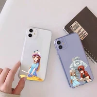 working cell anime phone case transparent soft for iphone 12 11 13 7 8 6 s plus x xs xr pro max mini