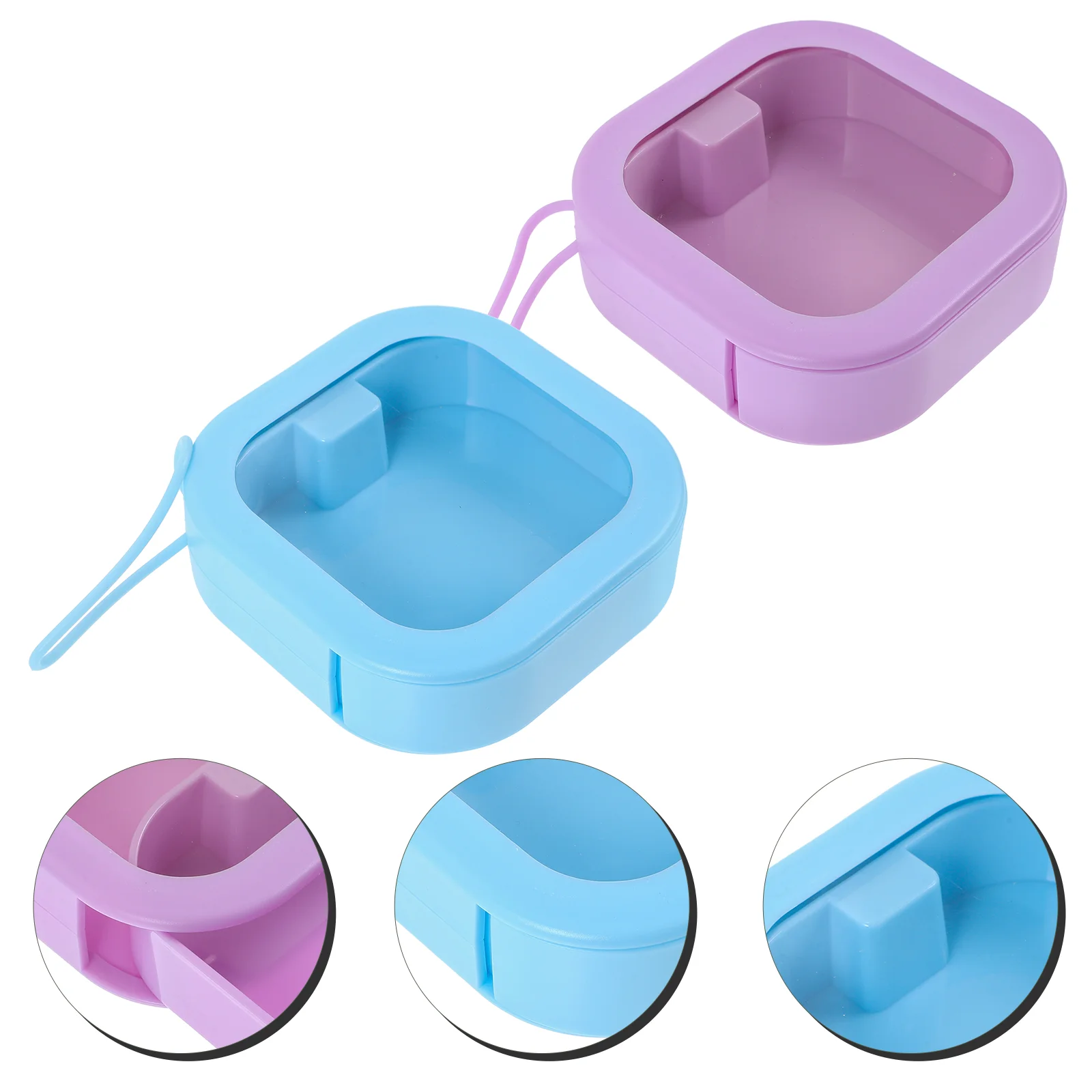 

2 Pcs Jewelry Case Mini Travel Organizer Holder Small Plastic Storage Necklace