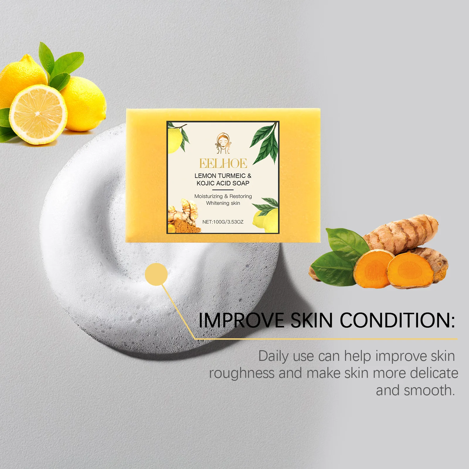 Лимонная койевая кислота куркума мыло уменьшает поры контроль жирности