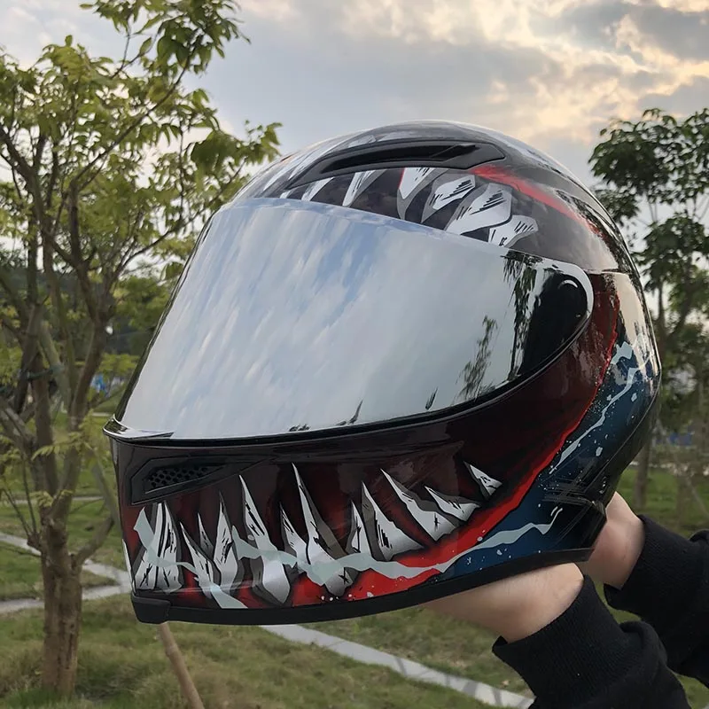 

Мотоциклетный шлем на все лицо, индивидуальный защитный зимний сезон, шлем для мужчин и женщин
