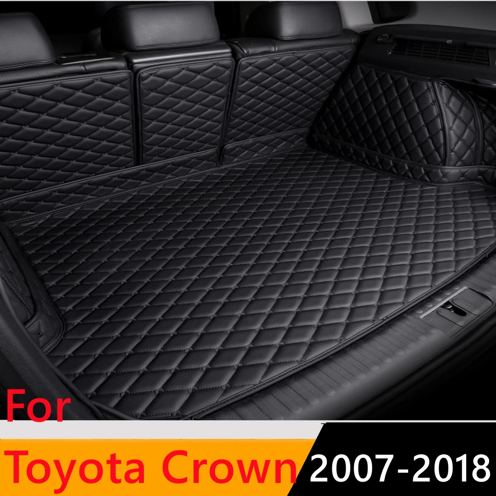 

Sinjayer Waterproof Highly Covered Car Trunk Mat Tail Boot Pad Carpet Cover High Side Cargo Liner For TOYOTA Crown 2007 08-2018