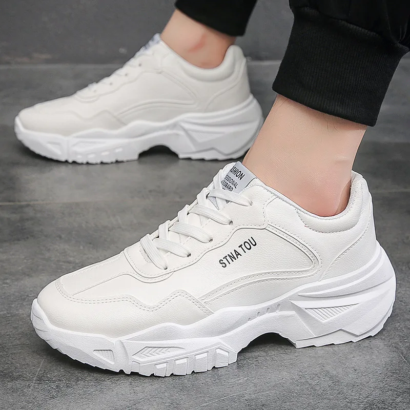 

Men Chunky Sneakers Autumn Lace Up Platform Running Sports Shoes Round Head Leisure Jogging Trainers Zapatillas Para Hombres
