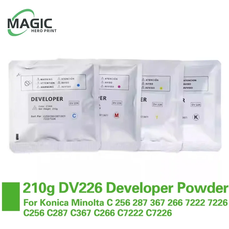 1 шт. DV226 совместимый порошок разработчика для принтера Konica Minolta C 256 287 367 266 7222 7226 C256