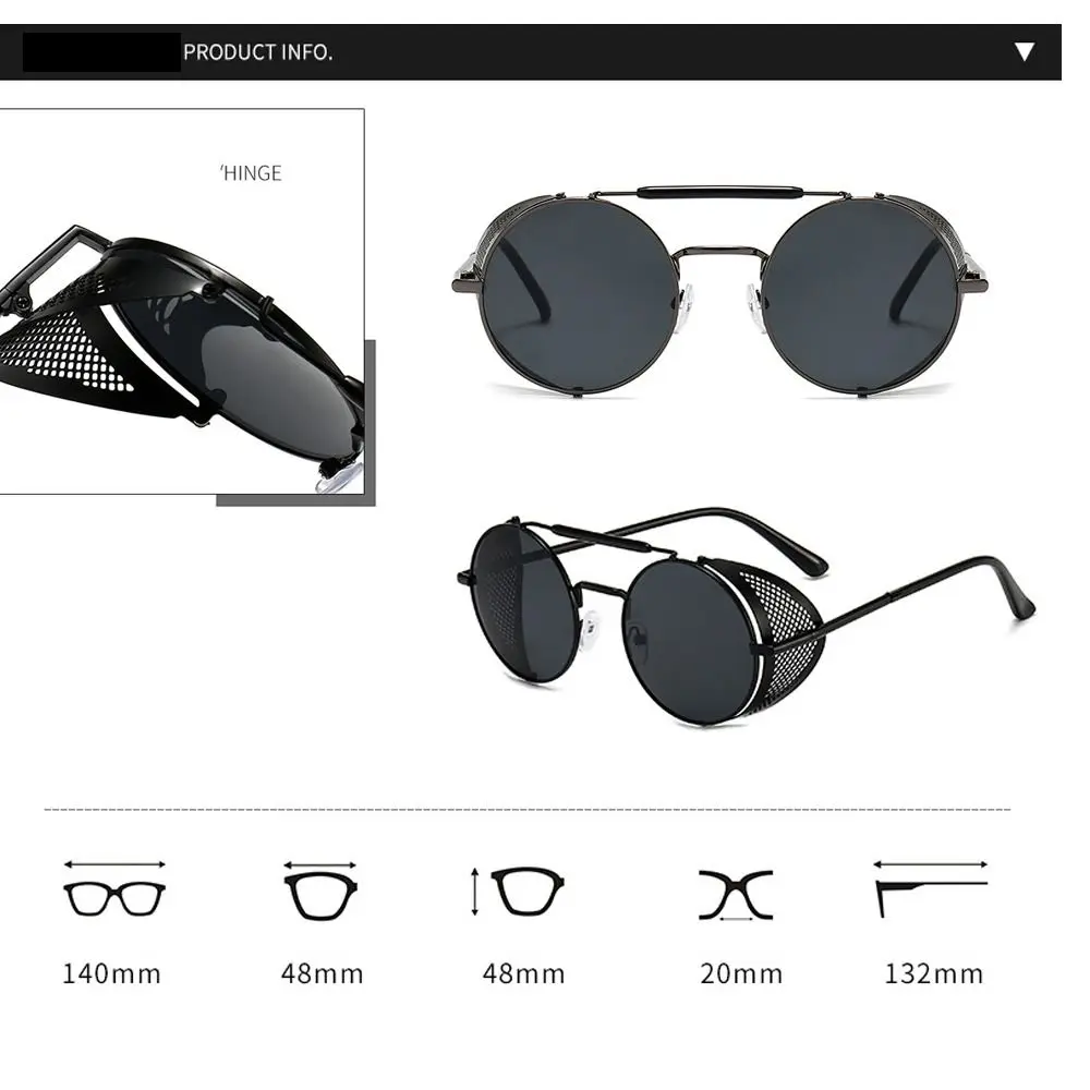 Солнцезащитные очки в металлической оправе с защитой от УФ-лучей