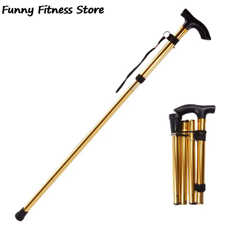 

Палка для ходьбы из алюминиевого сплава, телескопические складные трекинговые палки, 4 секции, палки для кемпинга, пешего туризма, скалолаза...