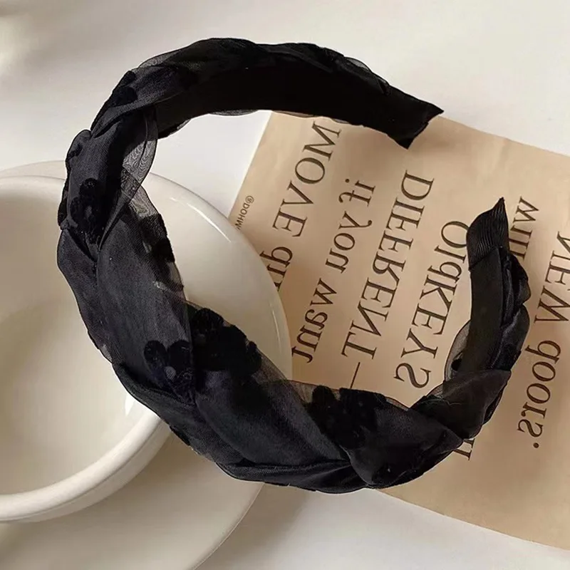 Обруч для волос женский с цветами Модный французский винтажный аксессуар на