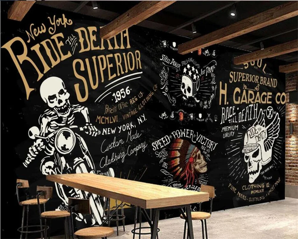 

3d wallpaper custom large mural European and American English blackboard bar KTV background wall cafe restaurant decoration обои