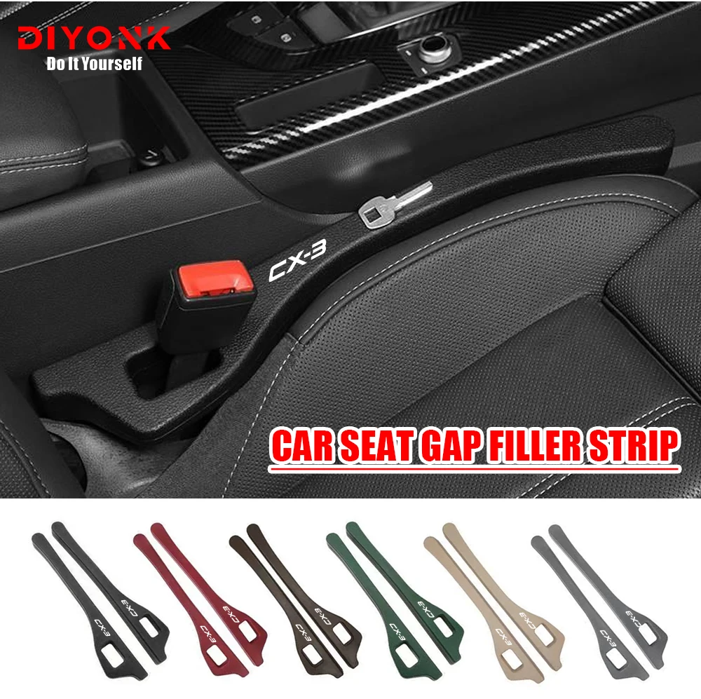 

2pcs Car Seat Gap Filler Seats Gap Side Slit Padding Vehicle Wallet Storage Cushion Spare Mat Cup Pads Strip For Mazda CX3 2021