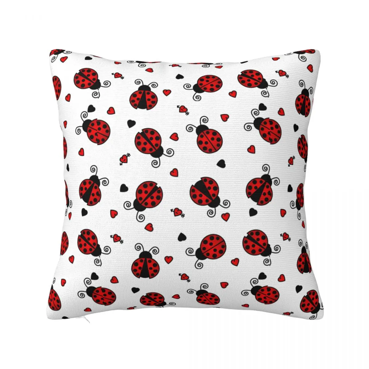 

Ladybug Plaid Pillowcase Printed Polyester Cushion Cover Decorative Collage Cartoon Animal Pillow Case Cover Home Zipper 45*45cm