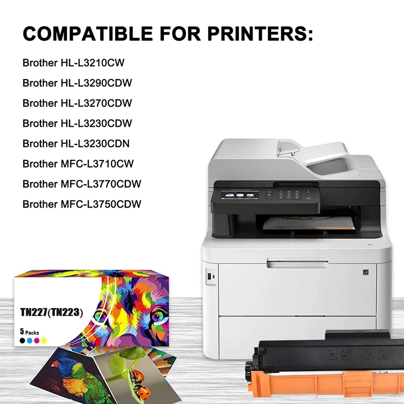 Сменный картридж с тонером для Brother TN223BK TN227BK HL-L3210CW/L3290CDW/L3270CDW MFC-L3770CDW/L3750CDW