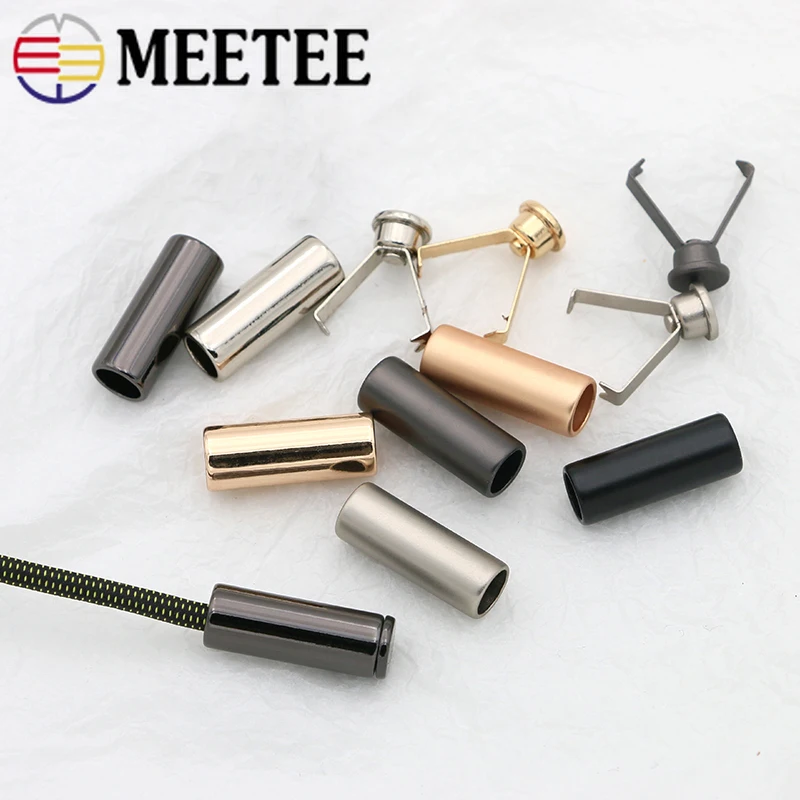 

20Pcs Rope Ends Stopper Lock Metal Buckle Pendant Hanging Bell Sweater Trousers Cap Rope Button Garment Lanyard Accessories