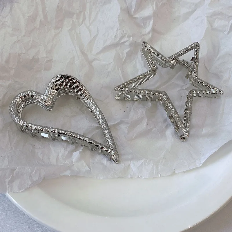 

Y2K Spicy Girl Hairpin ins Small, Sweet, Cool, Five pointed Star, High Horse Tail, Back Brain Spoon, Metal Clasp, Shark Clip