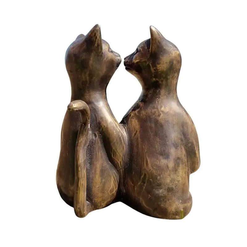 

Новинка, статуя для пары кошек, орнамент ручной работы из полимерного материала, современная простота, скульптура для поцелуев и кошек, укра...