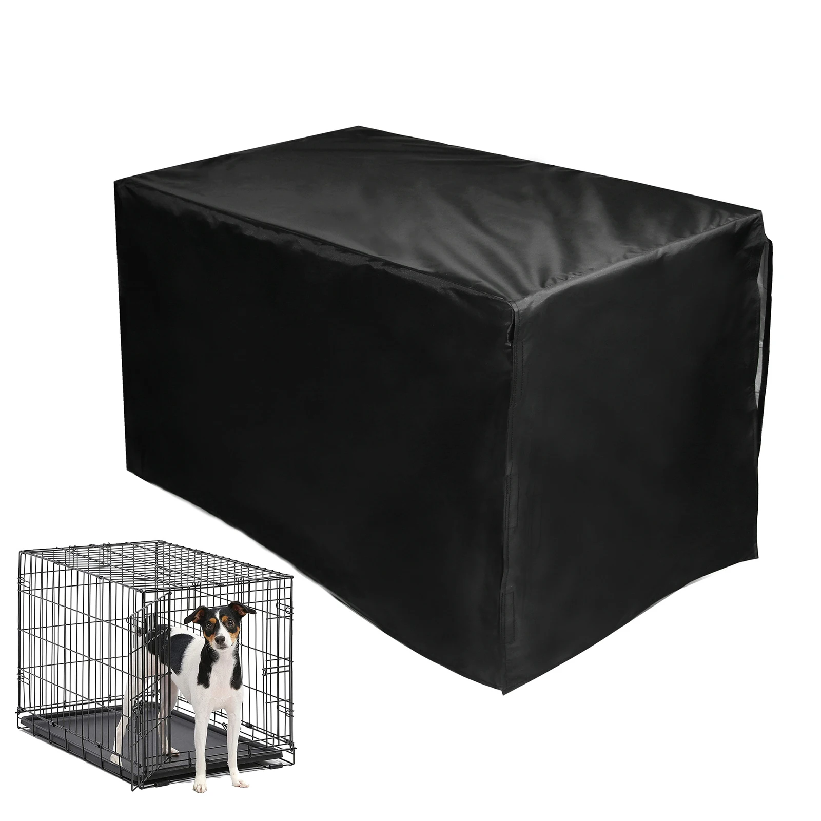 

Dog Crate Cover 4 Sides Open Dog Cage Cover Waterproof Pet Kennel Cover Hook-N-Loop Straps Design For Indoor Outdoor