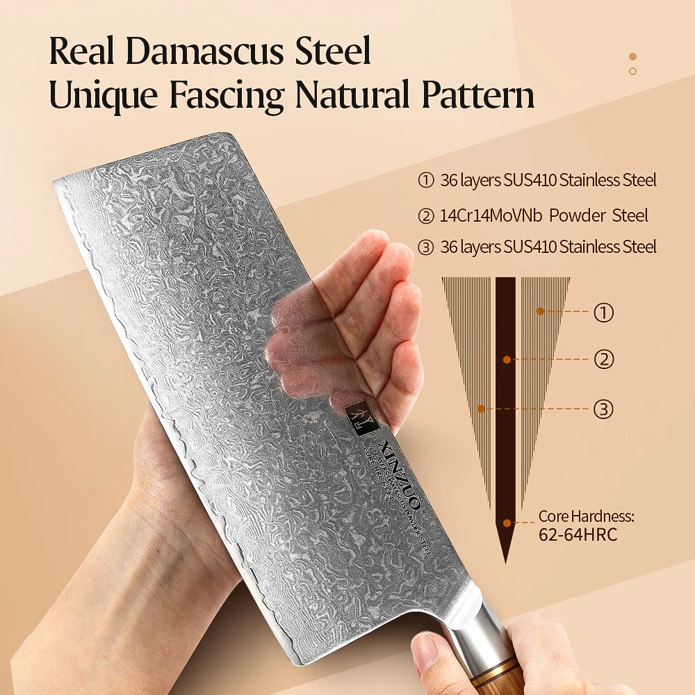 Цена XINZUO 7,5 ''нож шеф-повара 62-64 HRC Дамасская нержавеющая сталь бритва острый нож для нарезки мяса нож для мясника ручка из оливкового дерева