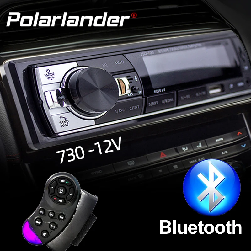 Radio FM con Bluetooth para coche, reproductor de audio MP3 con manos libres, USB/SD, entrada auxiliar para salpicadero, 1 DIN