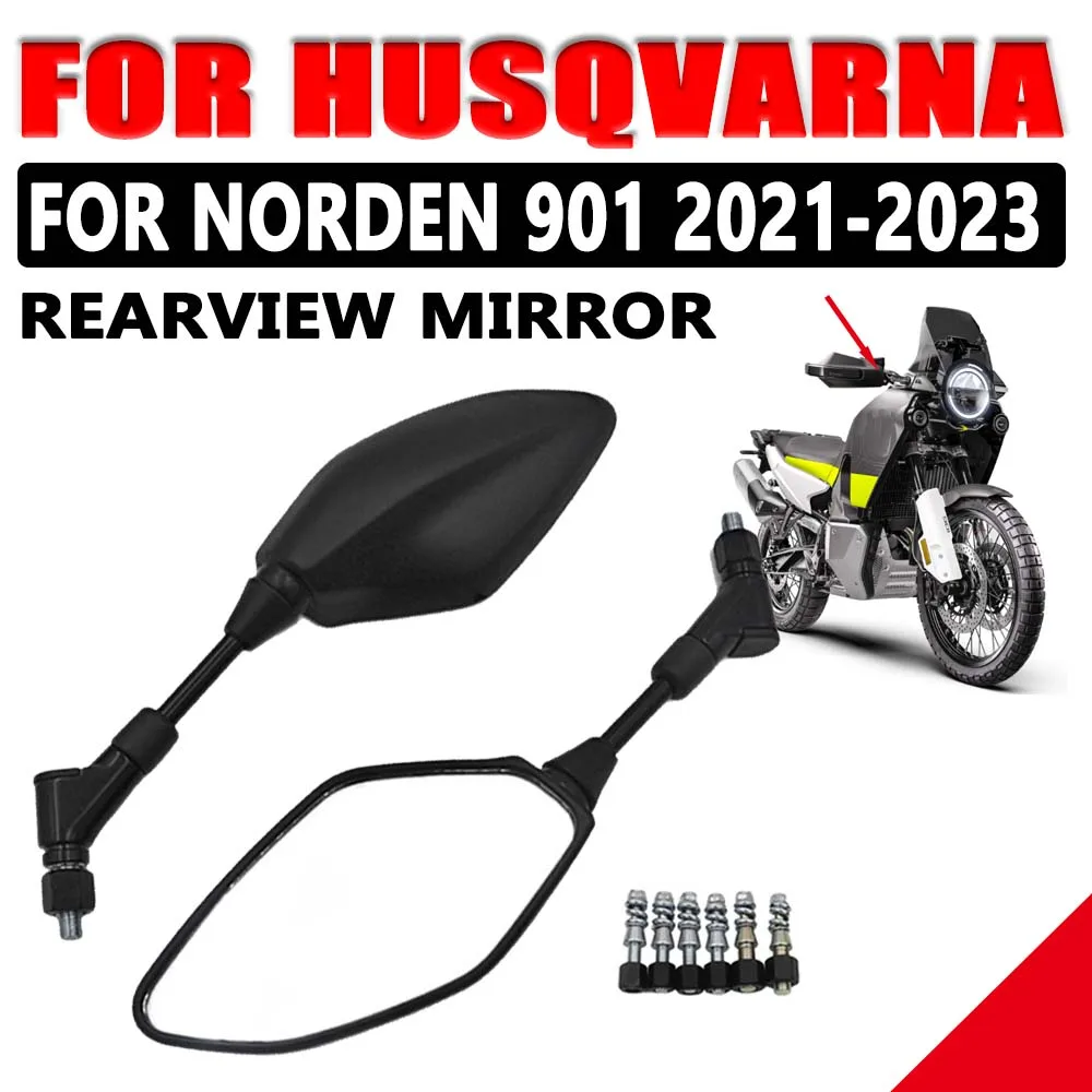 

Зеркало заднего вида для Husqvarna Norden 901 NORDEN901 norden 901 2022 Мотоциклетные аксессуары черное универсальное боковое зеркало заднего вида