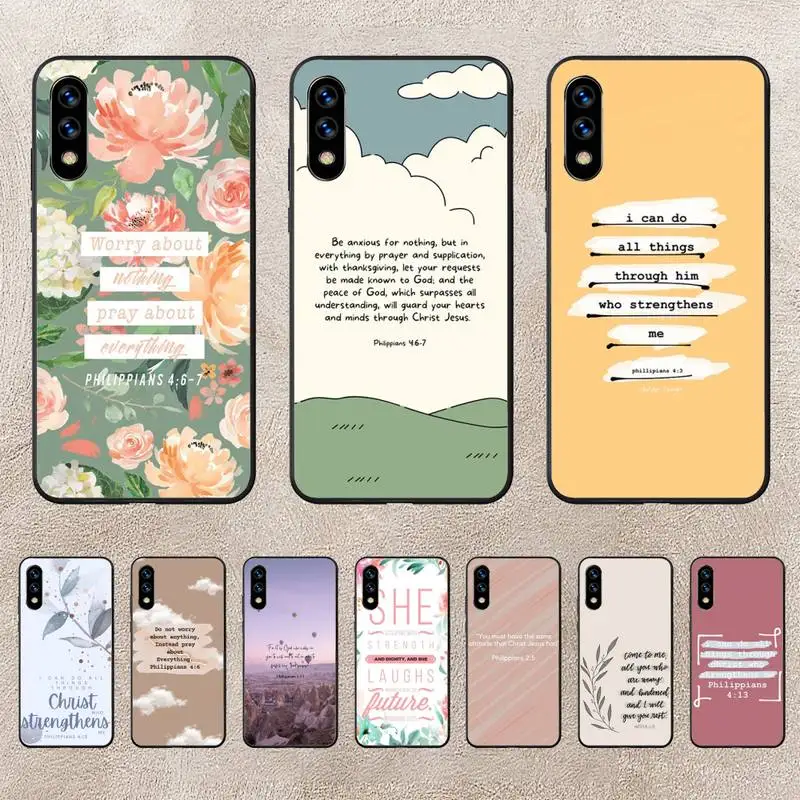 

Bible Verse Philippians Jesus Christian Phone Case For Huawei G7 G8 P7 P8 P9 P10 P20 P30 Lite Mini Pro P Smart Plus Cove Fundas
