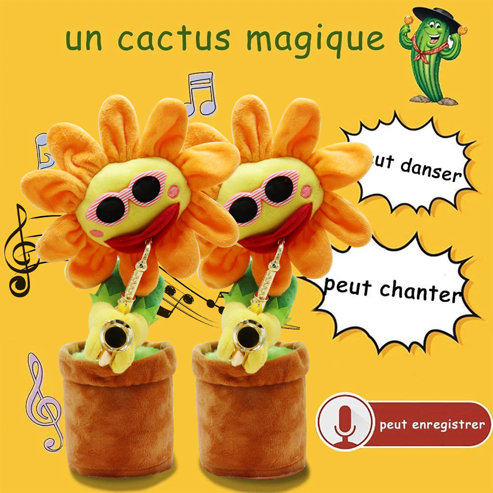 

1pc Funny Dancing Electronic Plush Toy Soft Sunflower Doll Can Sing And Dance Voice Interactive Children's Toy