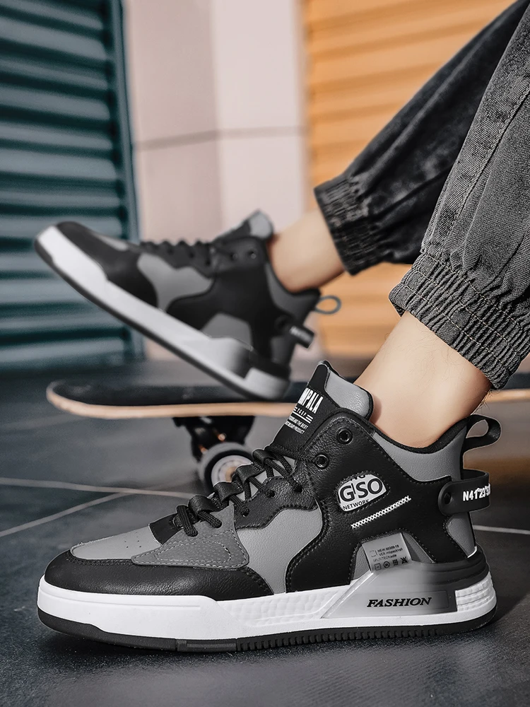 Мужская обувь новинка осени 2024 модные туфли из микрофибры с высоким берцем