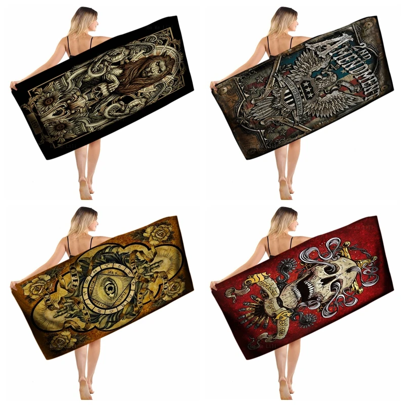 

Dark Fantasy Art Leo Horoscopes Demons Usa Flag Gun Control Evil Eye Skull Sheriff Quick Drying Towel By Ho Me Lili Fit Yoga Use