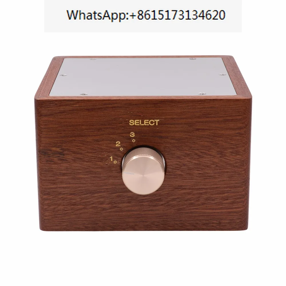 

3 Ways Hifi Audio Signal Sources Selector Changer Switcher Solid Wood Chassis 24K Gold Plated RCA Jacks WBT Solder PTFE Wire