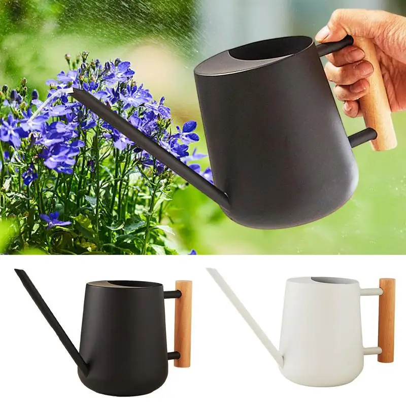 

Water Bucket For Plants Water Can For Plants Outdoor Household Shower Pot Long Spout Open Top Wooden Handle Stainless Steel For