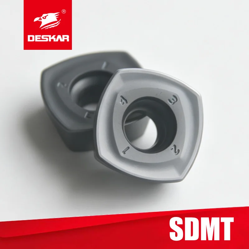 Фото DESKAR SDMT SDMT120512 SDMT150512 PH GH LF6018 TF618 Инструменты для ЧПУ ASRF ASRF12 ASRF15 Сменные твердосплавные фрезерные пластины для высокоскоростной обработки №1