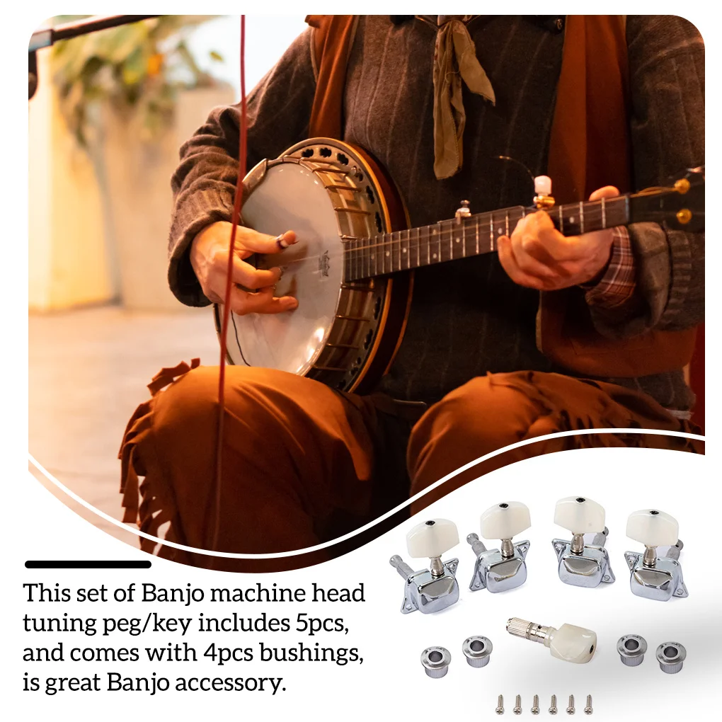 

Banjo Machine Heads with 4 Bushing Tuning Peg Locking Keys Tuners