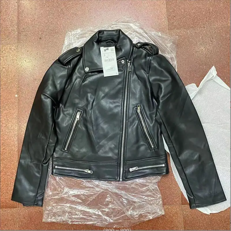 Black Faux Leather Jacket Women New 2022 Autumn Winter Solid Motorcycle Pu Jackets Female Moto&Bike Black w465