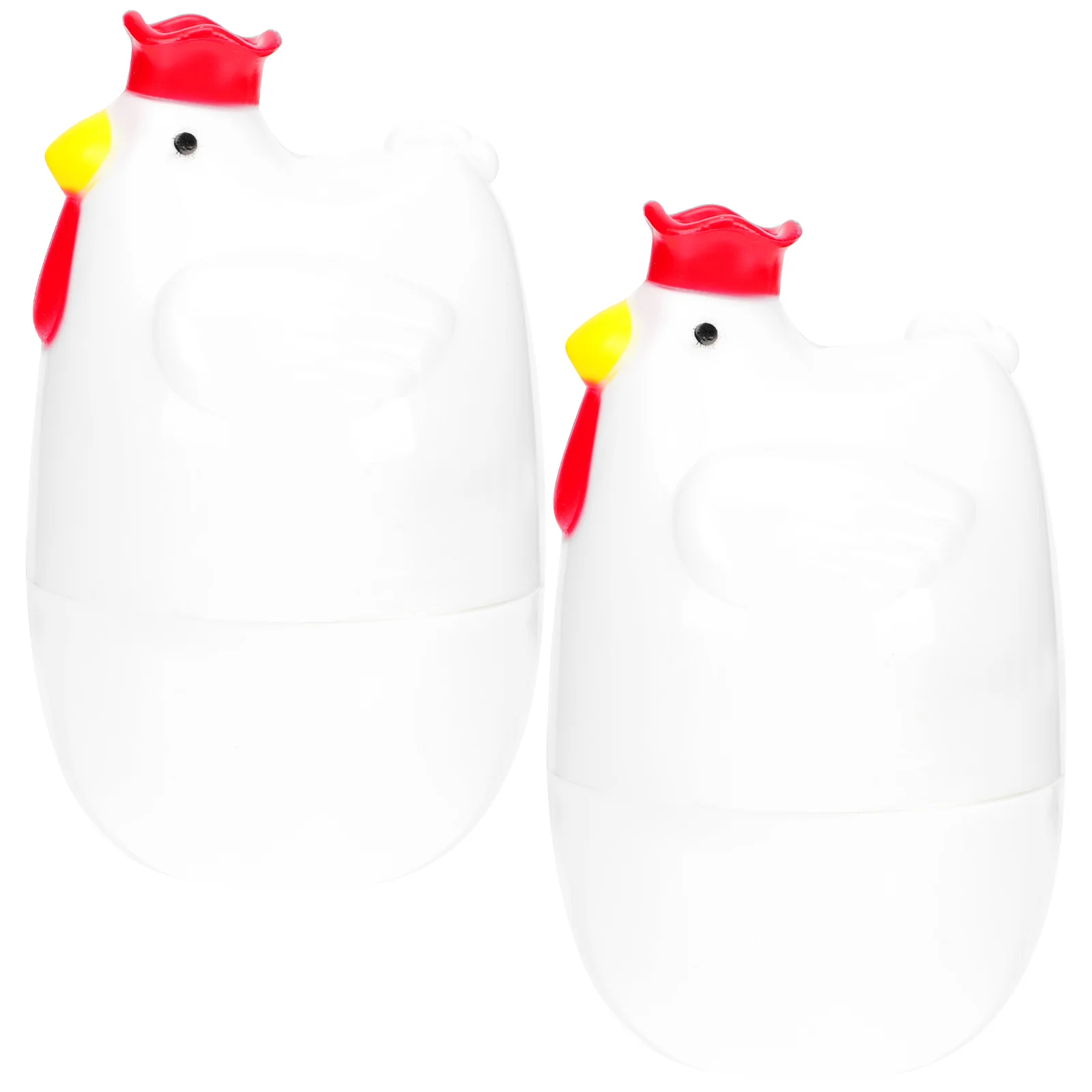 

2Pcs Adorable Chick Shaped Egg Boiler Household Plastic Egg Steam Cup Egg Steamer