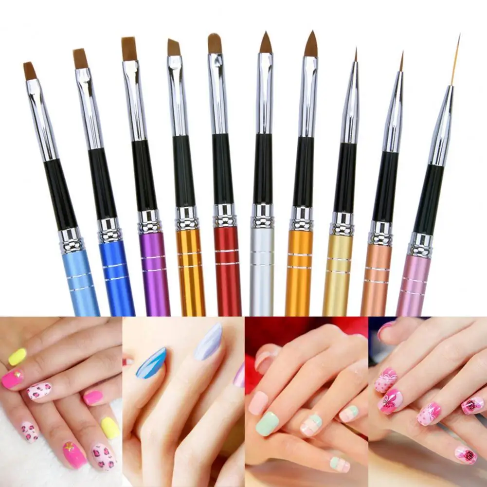 

Набор кистей для дизайна ногтей, 10 шт./компл., точное расположение, изысканное мастерство, сделай сам, дизайн ногтей, лак, кисть, набор кистей ...