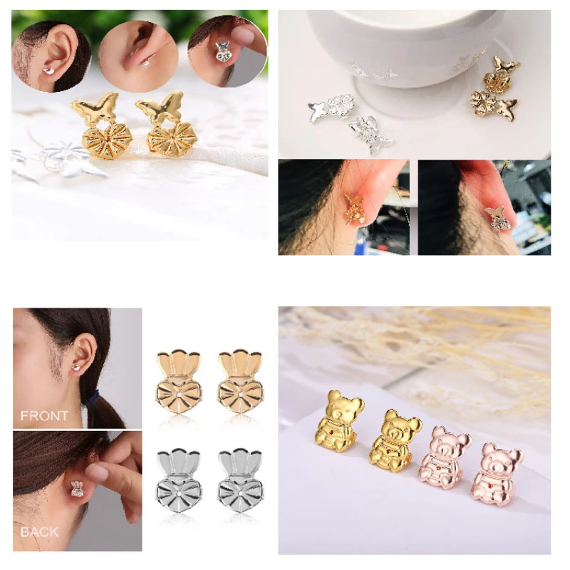 6Pcs Fashion Hypoallergenic Earring Lifter Fits All Earlobe Stud Back Nut Lift Support Post Earrings for Women Ornaments Jewelry