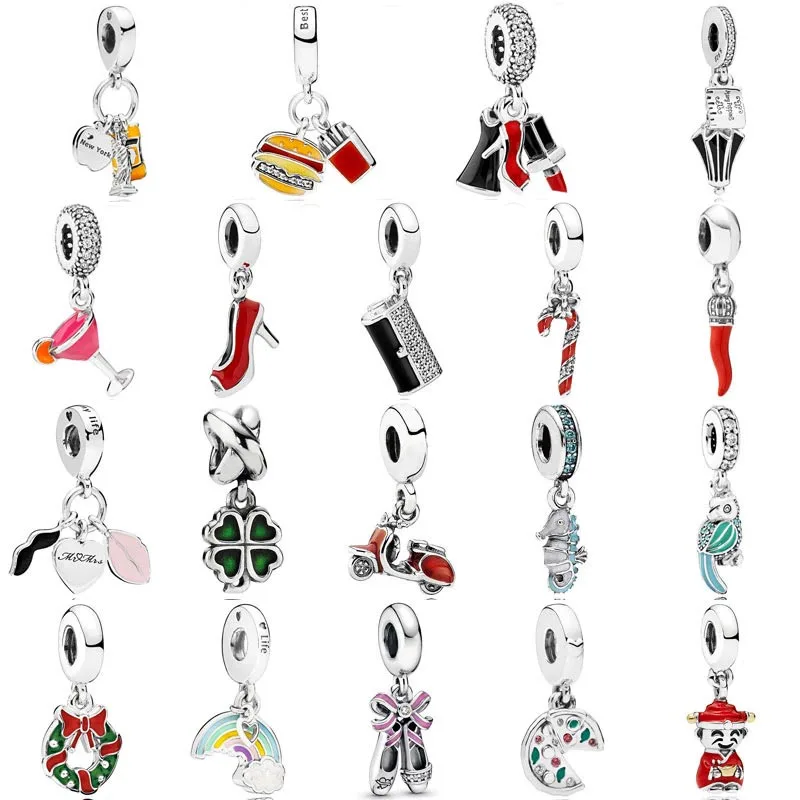 New York Highlights Tropical Parrot Glamour Trio Tropical Parrot Pendant Bead 925 Sterling Silver Charm Fit pandora Bracelet