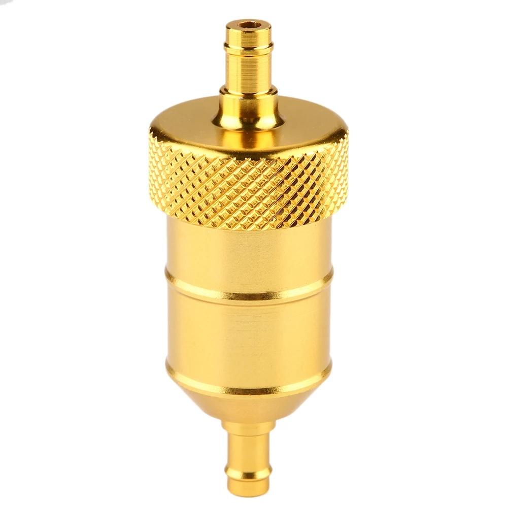 

Universal 8mm Motorcycle Gasoline Oil Filter Filtration Cleaner (Golden)