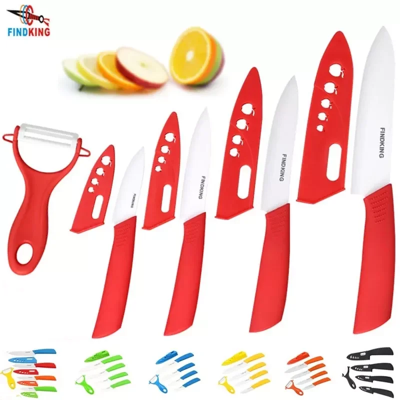 

FINDKING top quality ceramic Zirconia kitchen knife set Ceramic Knife 3 4 5 6 inch Peeler Covers for Meat bread fruit knives set