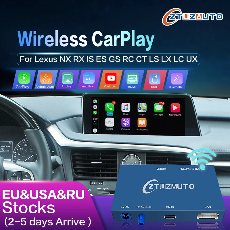 

Wireless CarPlay for Lexus NX RX IS ES GS RC CT LS LX LC UX GX, 2014-2020 Android Auto Mirror Link AirPlay Car Play Functions