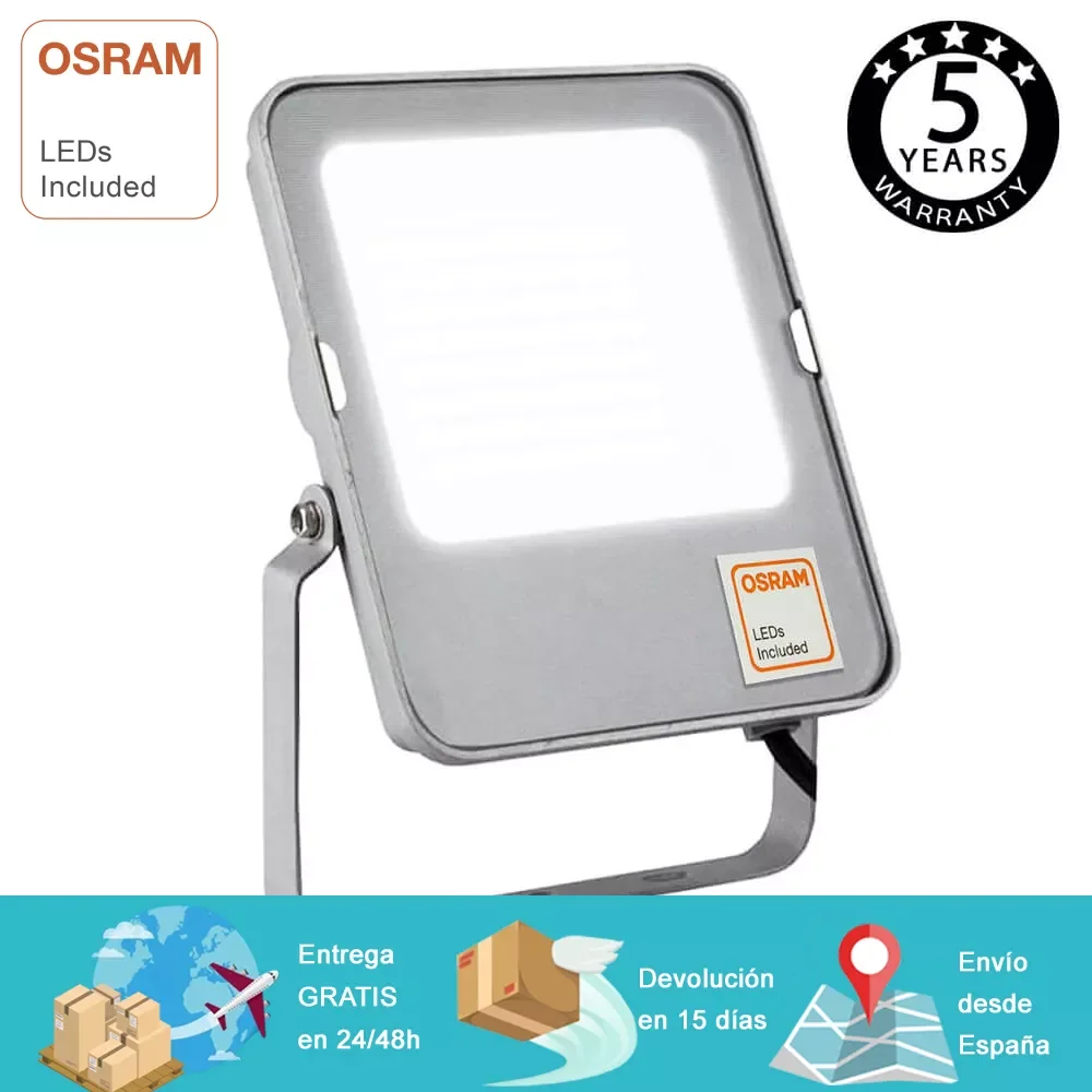 

, EVO, 50W Osram outdoor spotlight, IP65 Led Reflector, professional garden lighting, patios, roads or terraces, 6500 Lumens, F