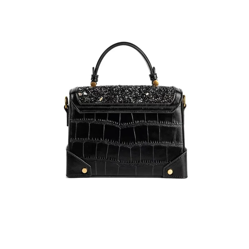 Advanced Light Luxury Color Stone Box Bag for Women's Bag 2023 New Stone Pattern Portable One-shoulder Messenger Bag Sac