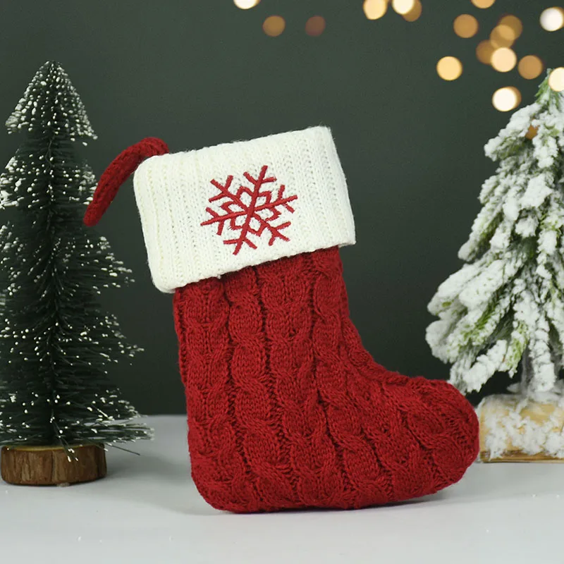 

Рождественские носки с именем и буквами, красные снежинки, сделай сам, алфавит, вязаные чулки, подвеска в виде рождественской елки, украшения для дома, рождественские подарки