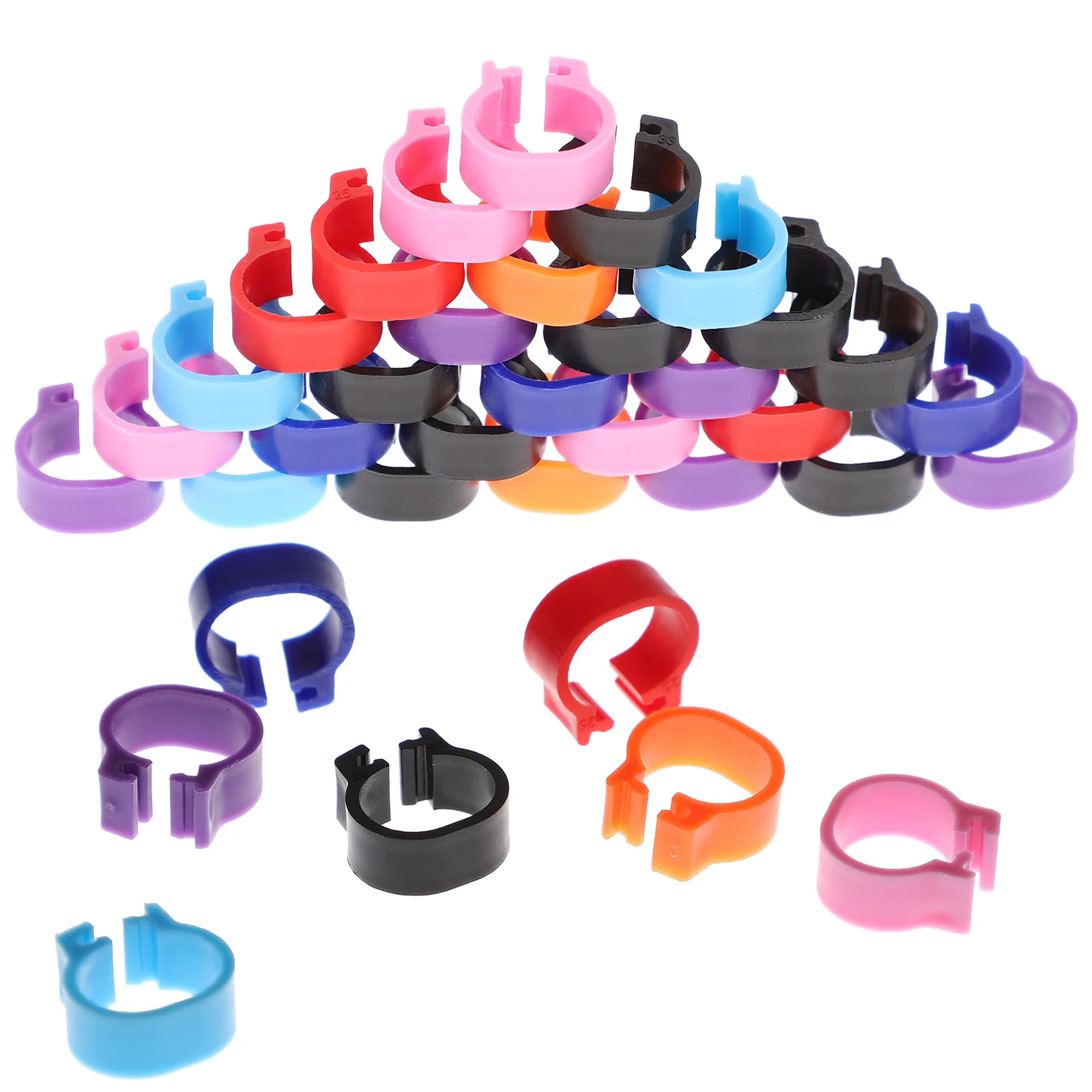 

100 Pcs Pigeon Foot Ring Clip Rings Chicken Leg Rings Bird Feet Goose Leg Bands Ring Plastic Hen Leg Rings